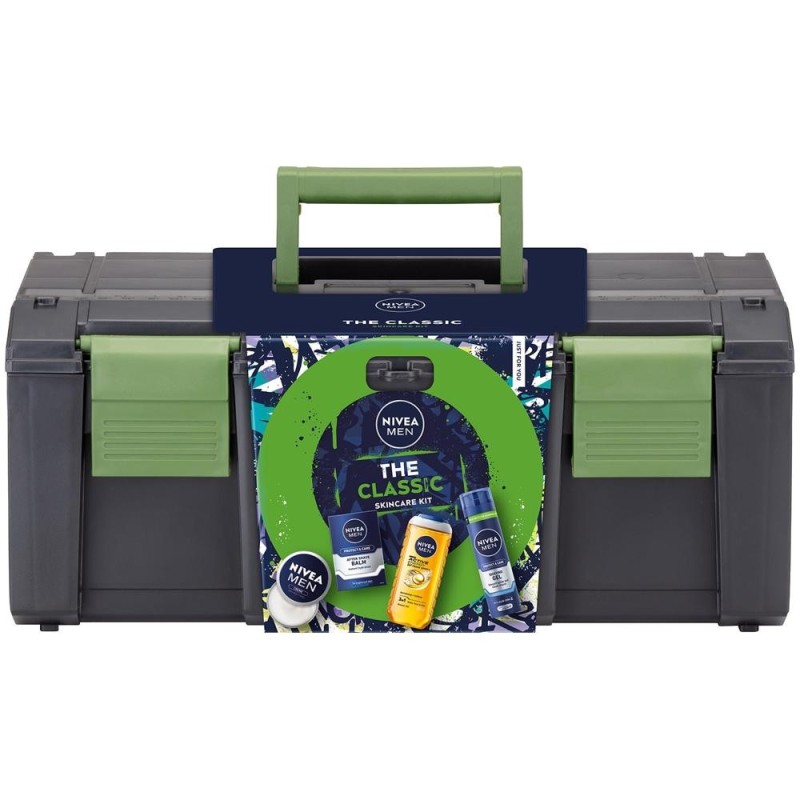Caseta Cadou Barbati Nivea Men Toolbox The Classic, Crema Corp 75 ml, Gel Dus 250 ml, Gel Ras 200 ml, Balsam Ras 100 ml