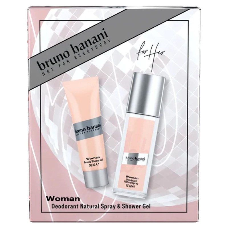Caseta Cadou Femei Bruno Banani, Deodorant Spray 75 ml, Gel Dus 50 ml