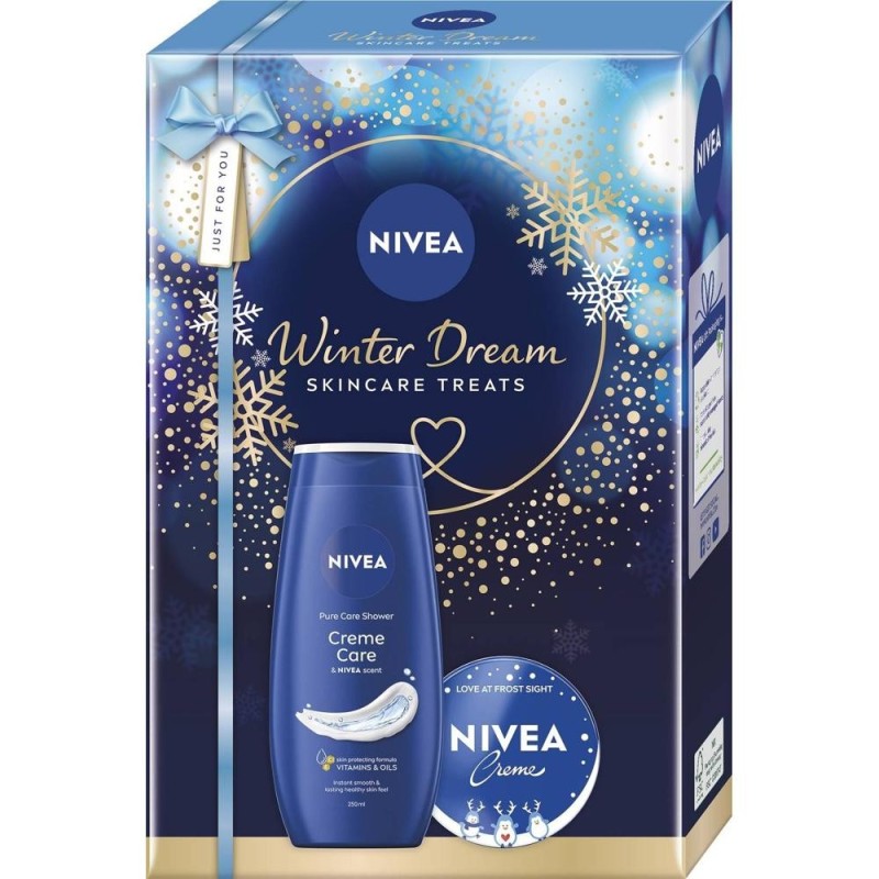Caseta Cadou Femei Nivea Winter Dream, Gel Dus 250 ml, Crema Fata si Corp 75 ml