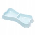Castron Dublu din Plastic, Marime L, Albastru, M-Pets