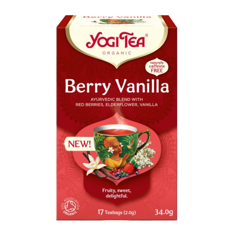 Ceai Bio cu Fructe de Padure si Vanilie, 17 Pliculete x 2 g,Yogi Tea, 34 g
