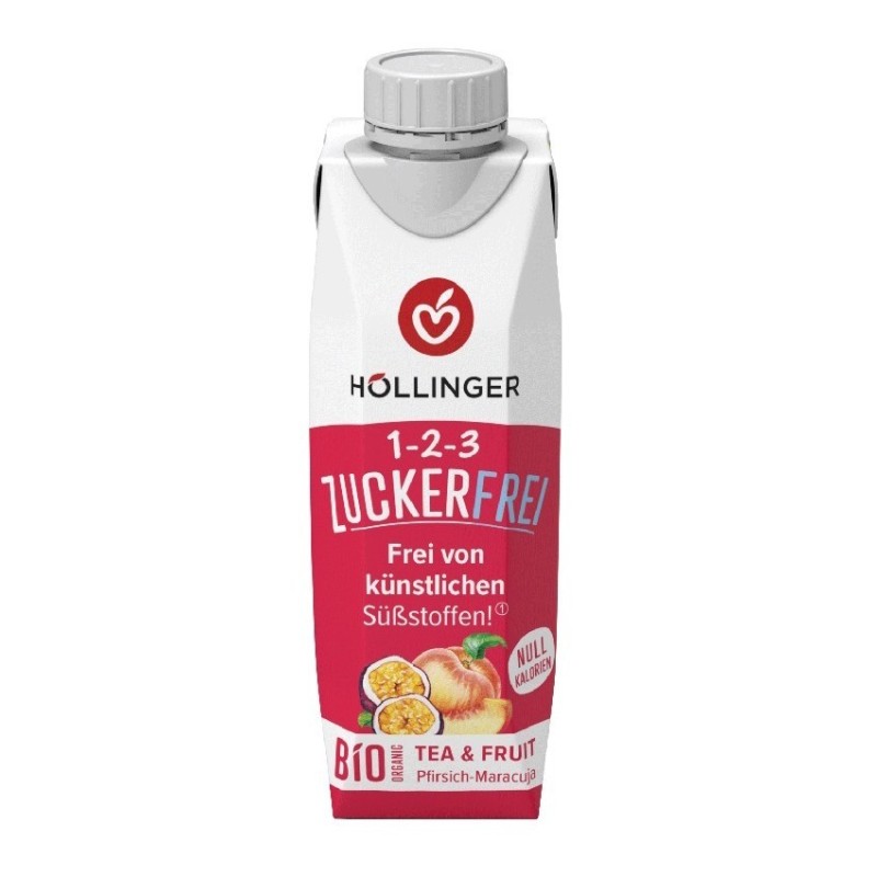 Ceai Bio fara Zahar, cu Piersici si Maracuja, 300 ml, Hollinger