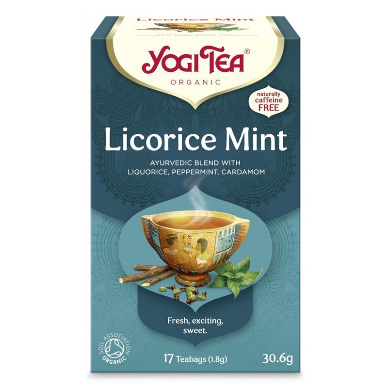 Ceai Bio Lemn Dulce si Menta, Yogi Tea, 17 Plicuri, 30.6 g
