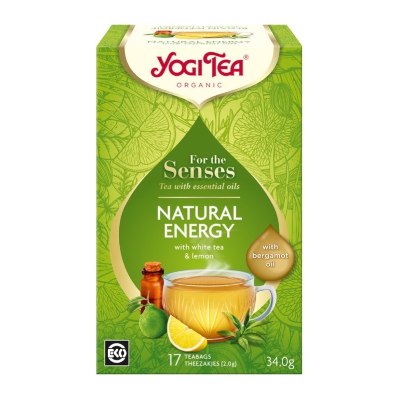 Ceai Bio, Yogi Tea, Natural Energy, cu Ulei Esential, 17 Plicuri, 34 g