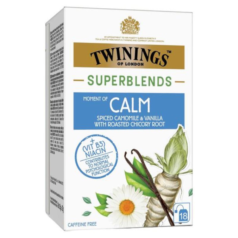 Ceai Twinings Superblends Moment of Calm cu Vanilie si Musetel, 18 x 1.5 g