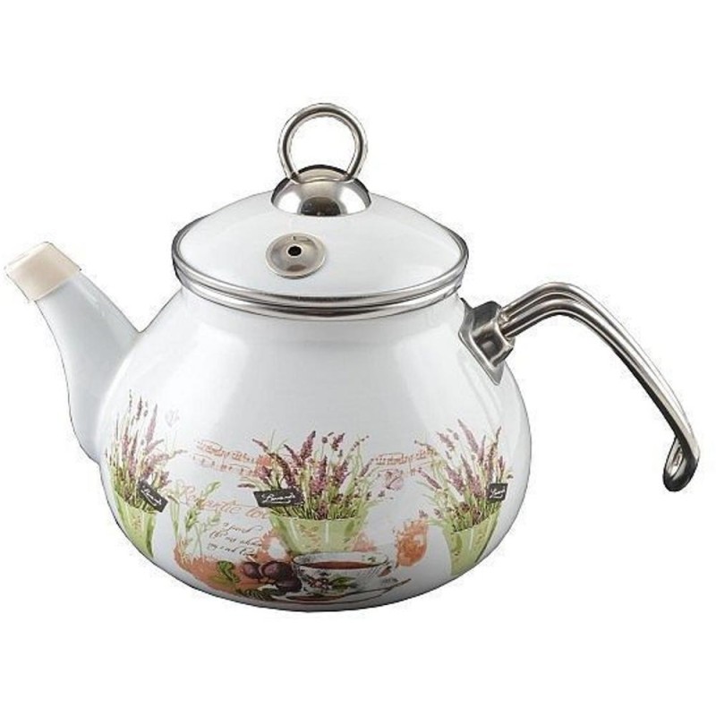 Ceainic Emailat, 2 l, Alb, Perfect Home