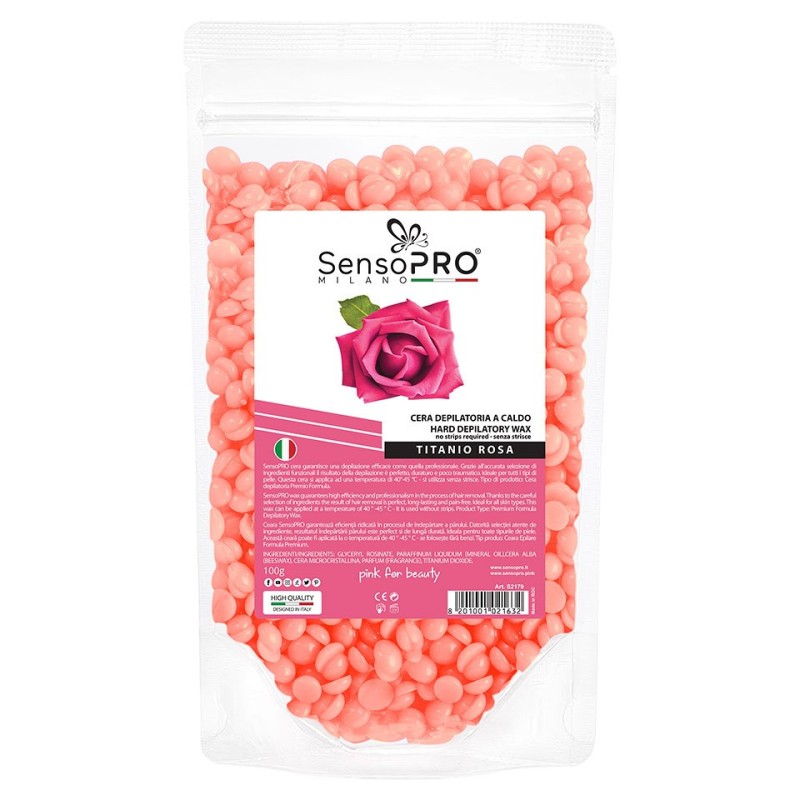 Ceara Epilat Elastica Granule, SensoPRO Milano, Titanio Rosa, 100 g