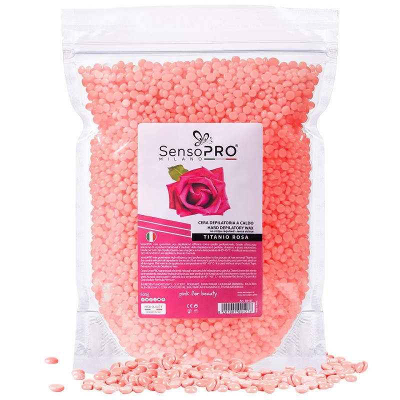 Ceara Epilat Elastica Granule, SensoPRO Milano, Titanio Rosa, 500 g
