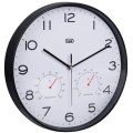 Ceas cu Termometru si Higrometru, Negru, OM 3510 T, 30 cm Trevi