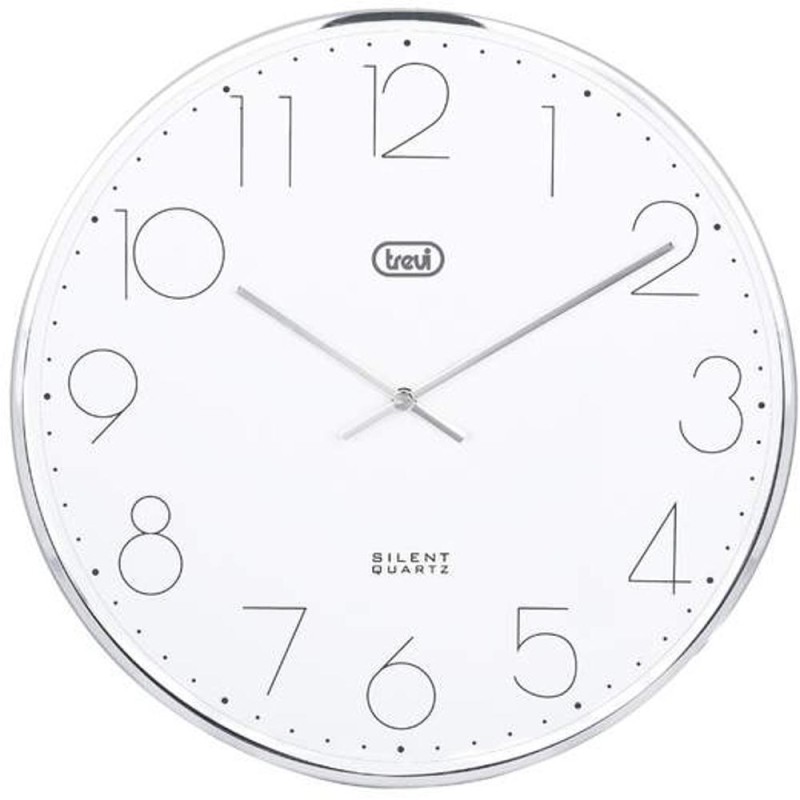 Ceas OM 3512 S, 30 cm, Mecanism Silentios, Argintiu, Trevi