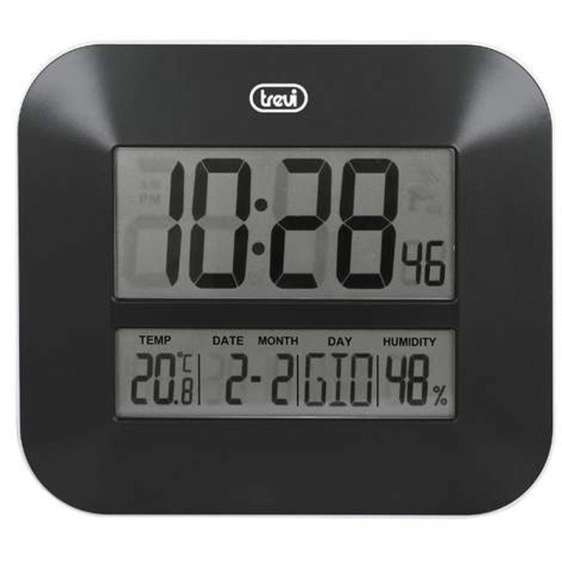 Ceas Digital OM 3520 D, 27 cm, Temperatura, Calendar, Negru, Trevi