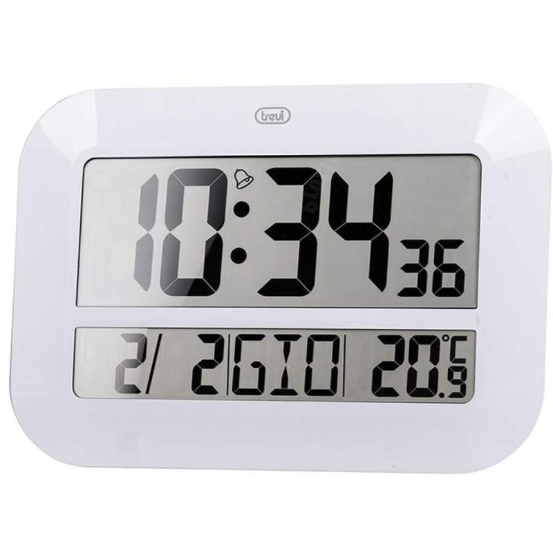 Ceas OM 3540 D, Digital, 46 cm, Temperatura, Calendar, Alb, Trevi