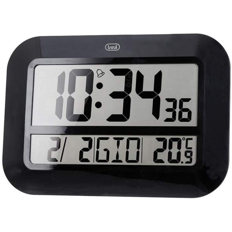 Ceas Digital OM 3540 D, 46 cm, Temperatura, Calendar, Negru, Trevi