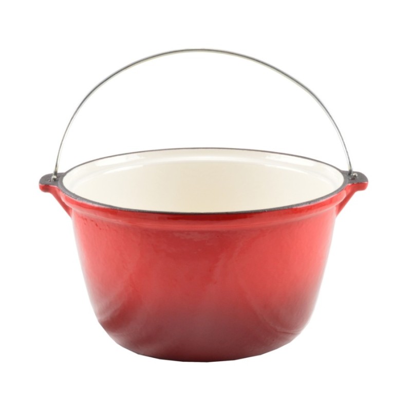 Ceaun din Fonta Emailata, 3 l, Rosu, Perfect Home