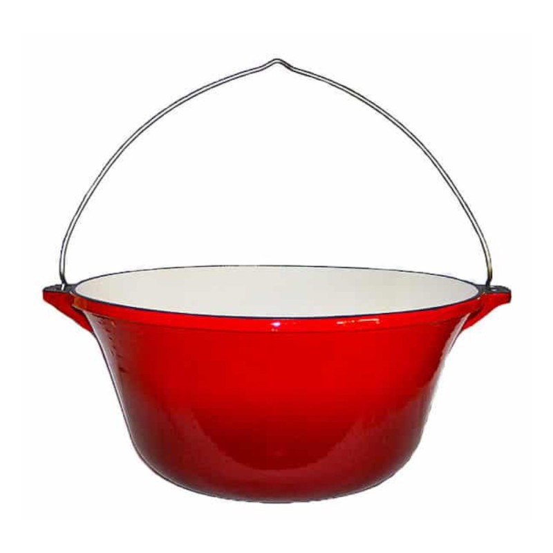 Ceaun din Fonta Emailata, 30 l, Rosu, Perfect Home