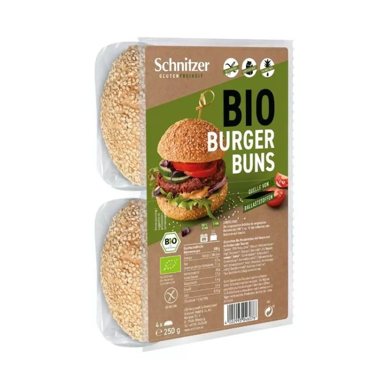 Chifle pentru Hamburger Bio, fara Gluten, Fresh Bio, 4 Bucati x 250 g