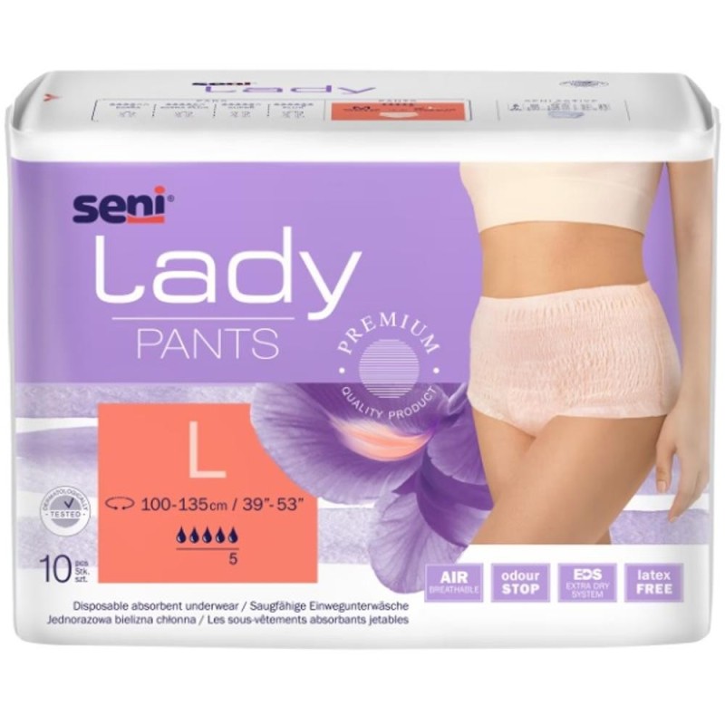 Chilot Absorbant Femei Seni Lady Pants, Large, 10 Bucati