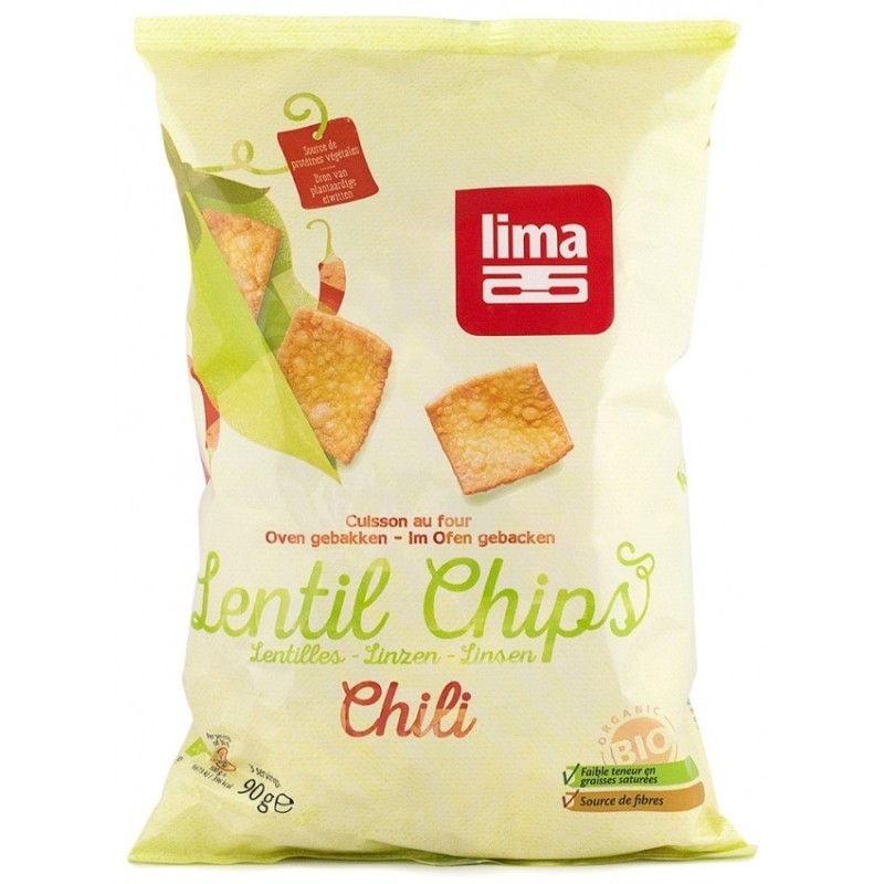 Chipsuri BIO din Linte cu Chilli, 90 g, Lima