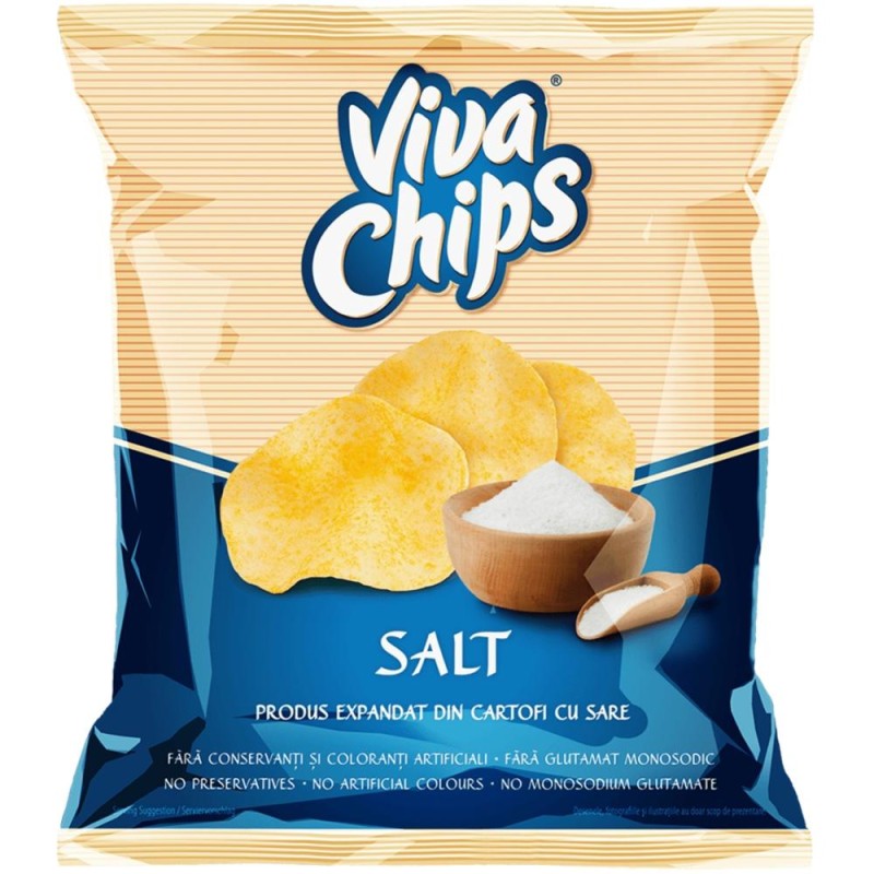 Chipsuri cu Aroma de Sare Viva, 50 g