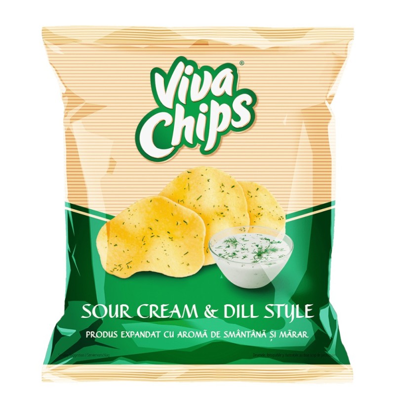 Chipsuri cu Smantana si Marar, Viva Chips, 50 g