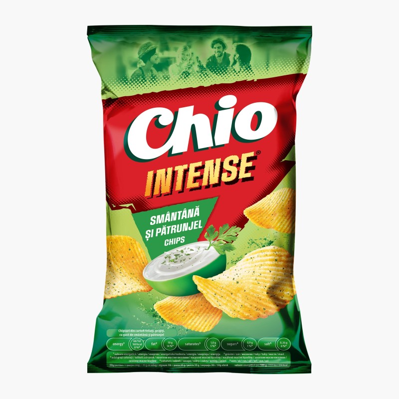 Chipsuri cu Smantana si Patrunjel Chio Intense, 130 g