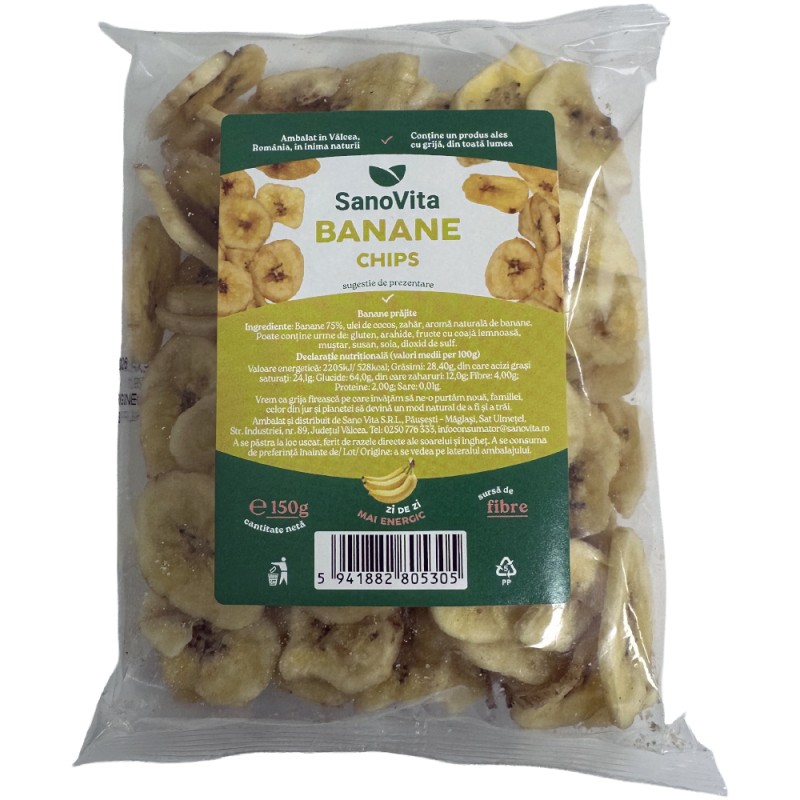 Chipsuri din Banane, Sanovita, 150 g