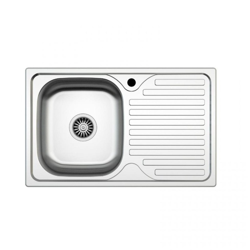 Chiuveta din Inox, Blat cu Picurator Stanga, Dimensiune 43.5 x 76 cm, Zilan