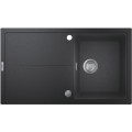 Chiuveta Grohe K400 31640AP0, 860 x 500 mm, Reversibila, Montare pe Blat, Evacuare Automata, Negru Granit