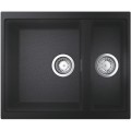 Chiuveta Grohe K500 31648AP0, 555 x 460 mm, Reversibila, 2 Cuve, Evacuare Manuala, Negru Granit