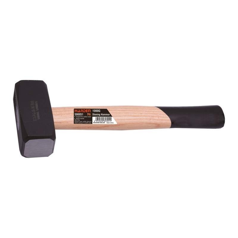 Ciocan pentru Pietrar, Coada din Lemn de Stejar, Profesional, Harden, 1500 g