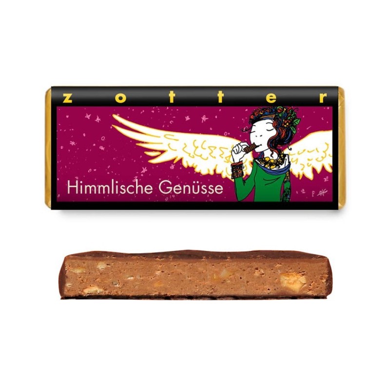 Ciocolata BIO, Amaruie cu Nuci, Gusturi Ceresti, 70 g , Zotter