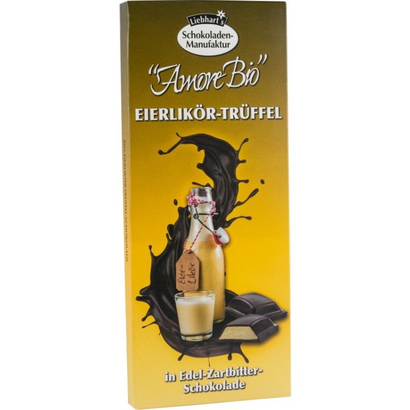 Ciocolata BIO Amaruie Fina cu Lichior de Oua si Trufe, 100 g, Liebhart's Amore Bio