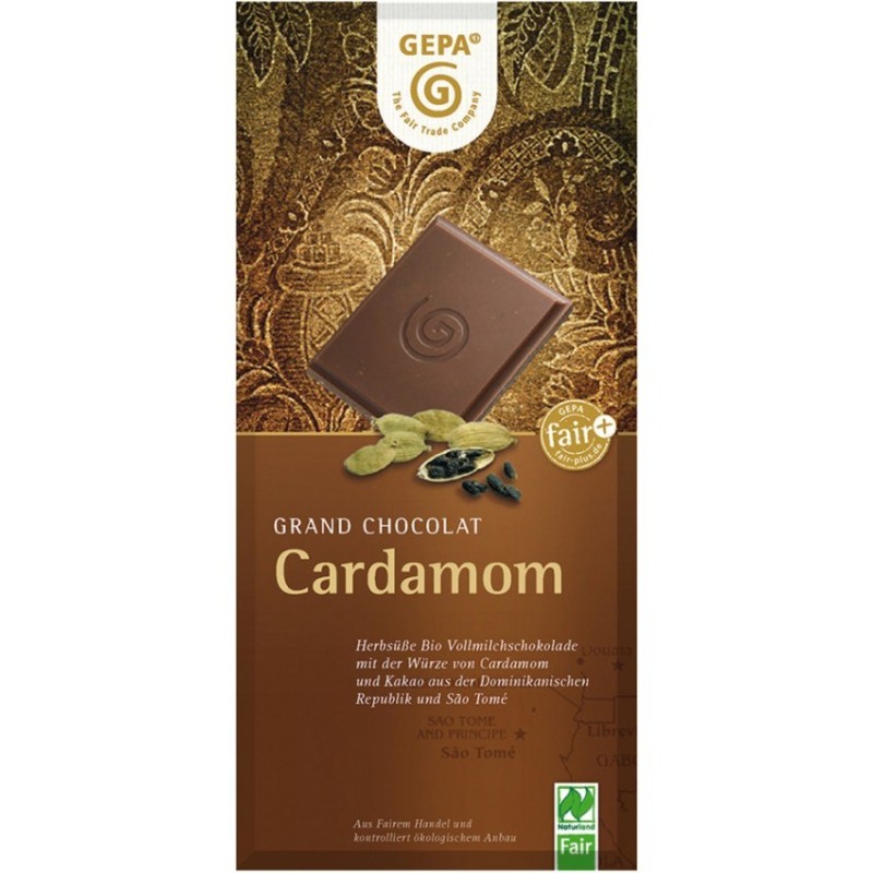 Ciocolata BIO cu Lapte si Cardamon, 100 g, Gepa