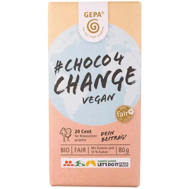 Ciocolata Choco4change Vegan si Fair, Gepa, Bio, 80 g