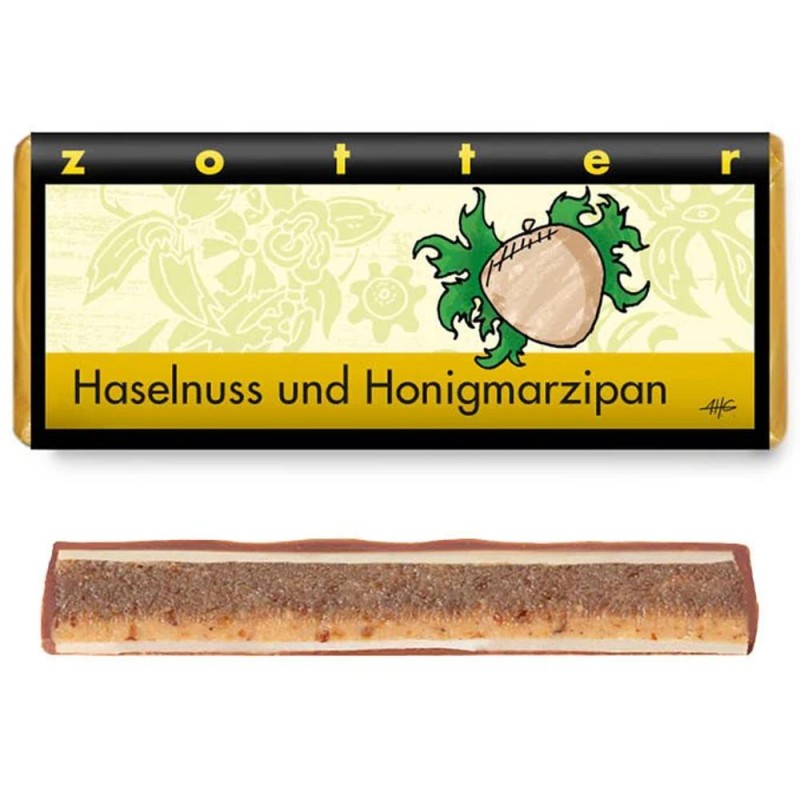 Ciocolata cu Alune si Marzipan Bio si Fair, Zotter Schocolade, 70 g