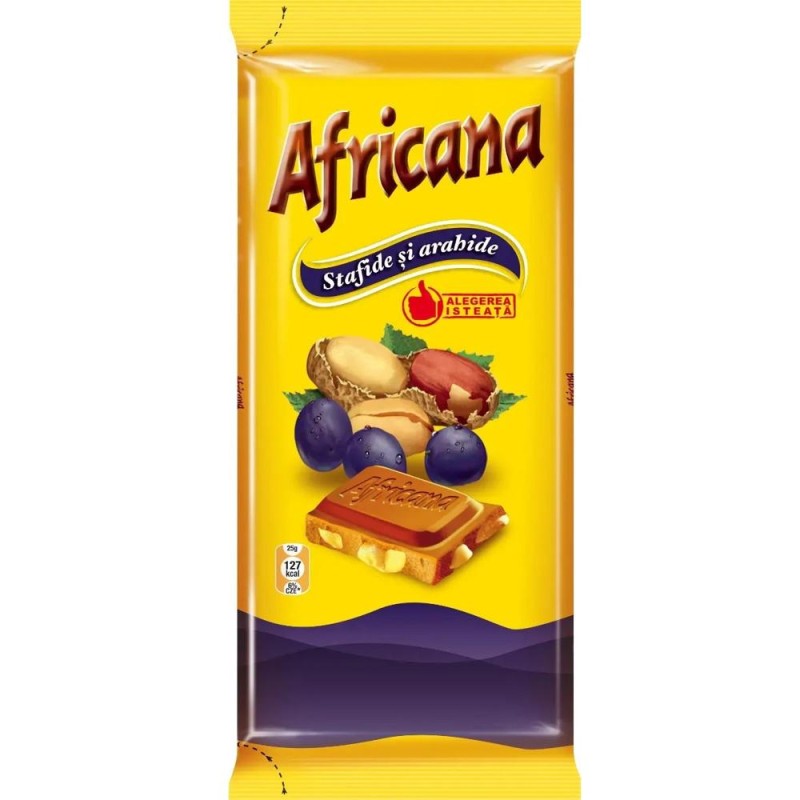 Ciocolata cu Stafide si Arahide Africana, 80 g