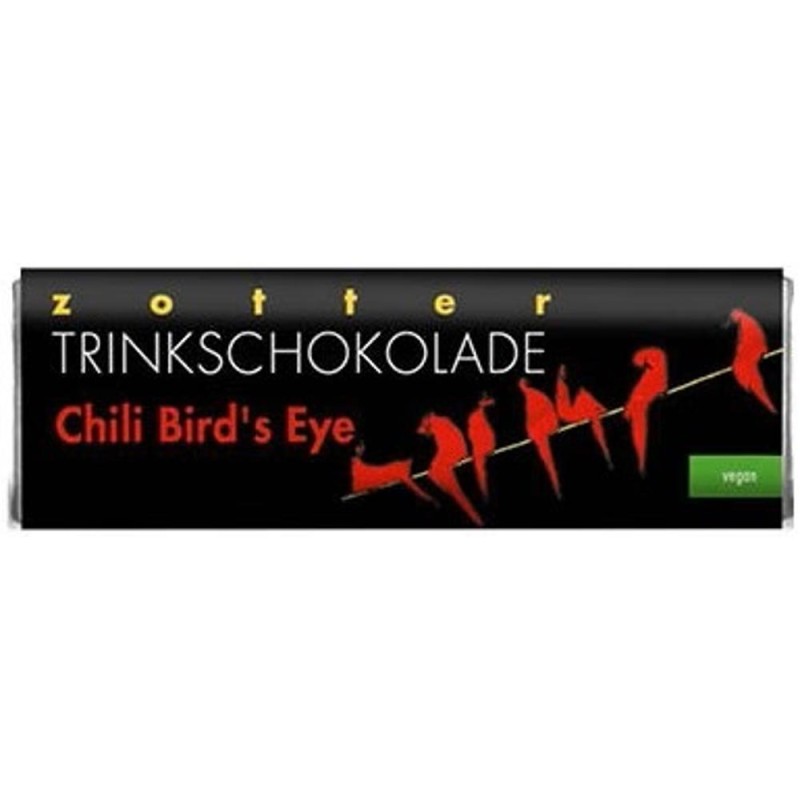 Ciocolata de Baut Chili Bird's Eye, Zotter Schocolade, R, Fair si Vegan, Bio, 22 g