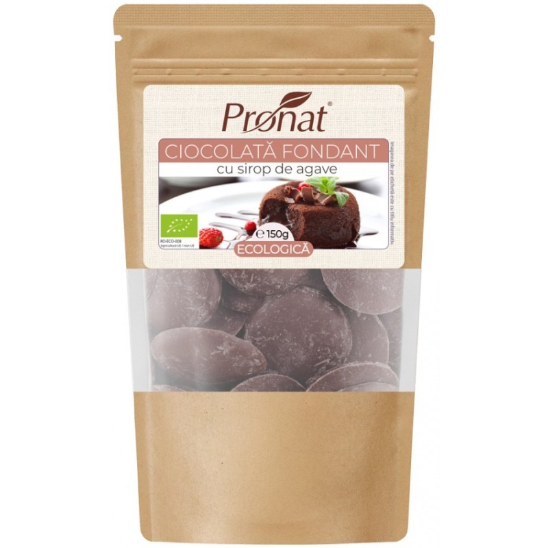 Ciocolata Fondant BIO cu Sirop de Agave, 150 g, Pronat