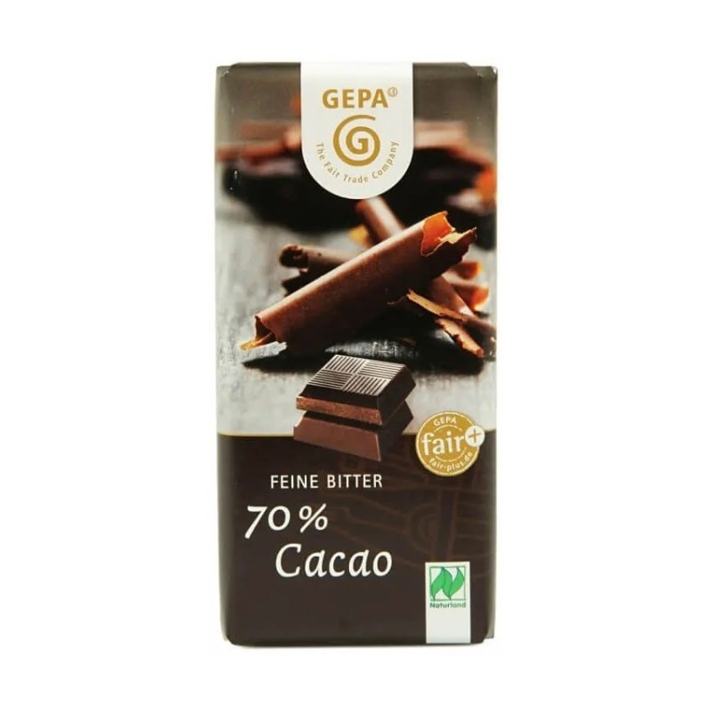 Ciocolata Neagra Bio 70% Cacao, 40 g, Gepa