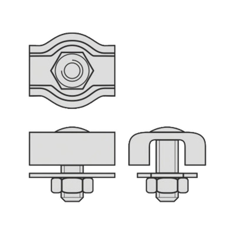 Cleme Simple pentru Cabluri Metalice de Tractiune 5 mm