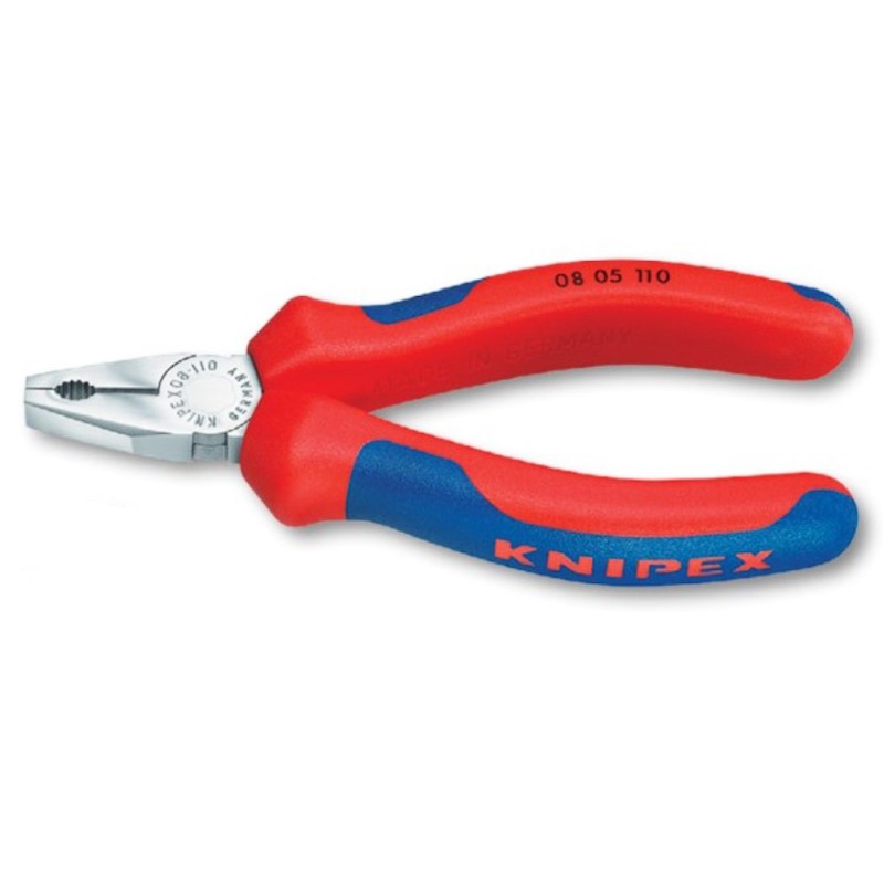 Cleste Combinat Mini cu Suprafata Cromata si Manere cu Manson Bicomponent, L 110 Mm, Taiere O 2.5/1.6/9/10 Mm