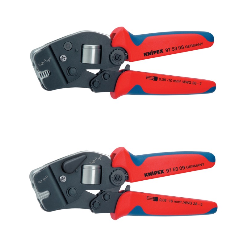 Cleste de Sertizare Frontala cu Auto Reglare pentru Pini Terminali, L 190 mm, Capacitate 0.08 - 10 + 16 mm2, Awg 28 - 5