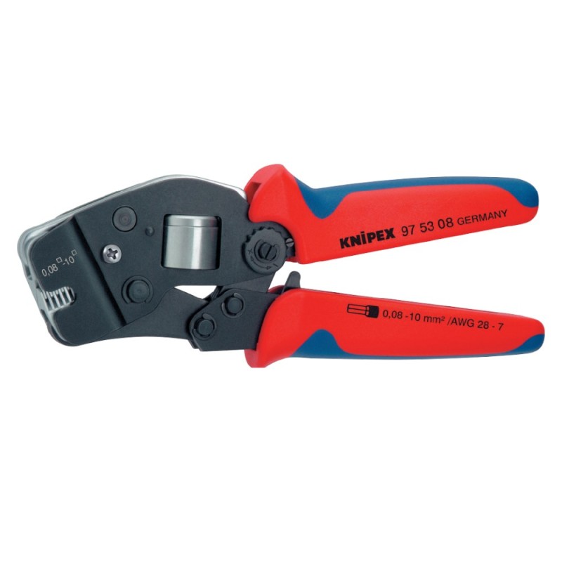 Cleste de Sertizare Frontala cu Auto-reglare pentru Pini Terminali, L 190 Mm, Capacitate 0.08 - 10 Mm2, Awg 28 - 7