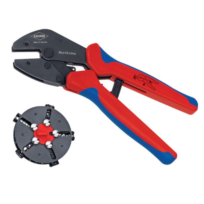 Cleste de Sertizat Multifunctional Multicrimp cu Magazie cu 5 Bacuri, L 250 Mm