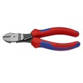 Cleste Diagonal Heavy-duty, cu Strat Protector Negru Lustruit si Manere cu Manson Bicomponent si Arc de Revenire, L 180 Mm, Taie
