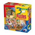 Colectie 3 Puzzle-uri Magnetice, D-Toys, Hansel si Gretel, Alba ca Zapada si Pinocchio, 6, 9 si 16 Piese