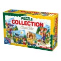 Colectie 4 Puzzle-uri, D-Toys, Motanul Incaltat, Scufita Rosie, Calatoriile lui Gulliver, Hansel si Gretel, 24, 35, 48, 60 Piese