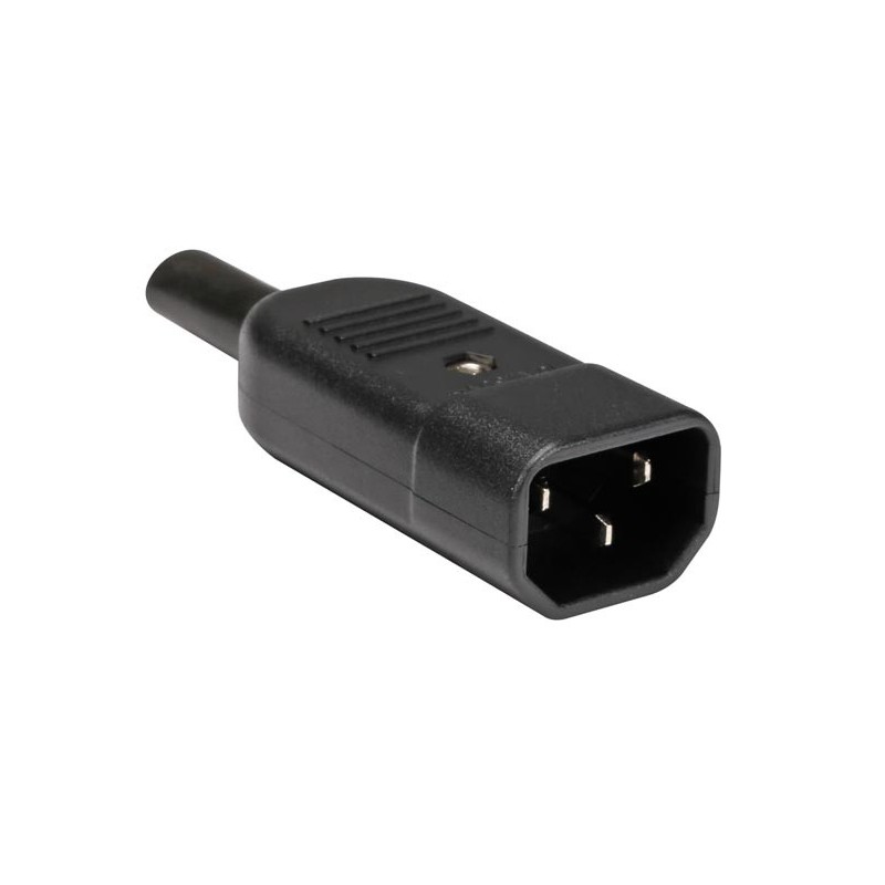 Conector AC Tata, Montare pe Cablu, 10A, Negru