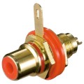 Conector / Mufa RCA Mama pt Montare pe Panou, Inel Rosu, Goobay