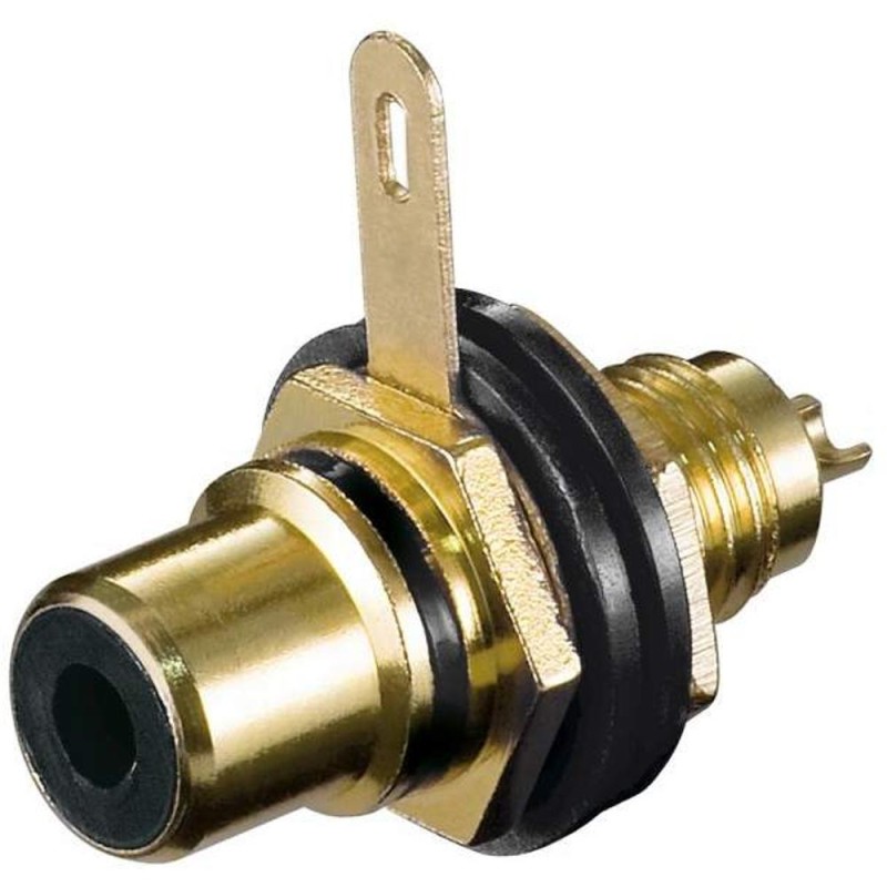 Conector RCA, Montare pe Panou, Negru